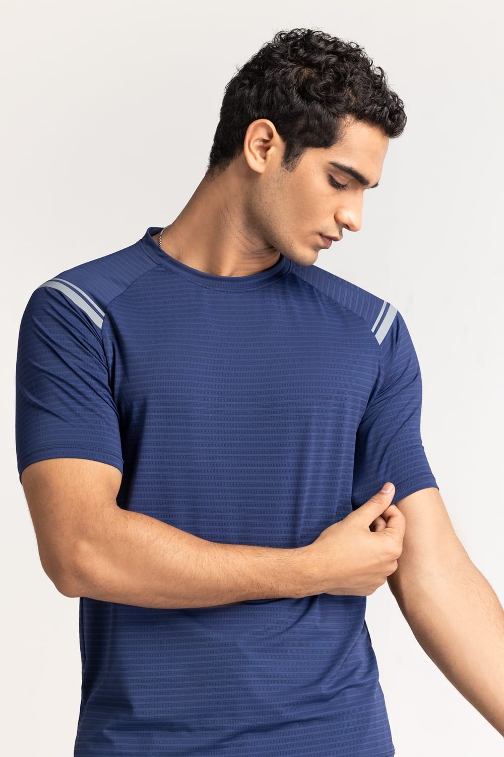 Blue Textured Tee AW-TS24-012