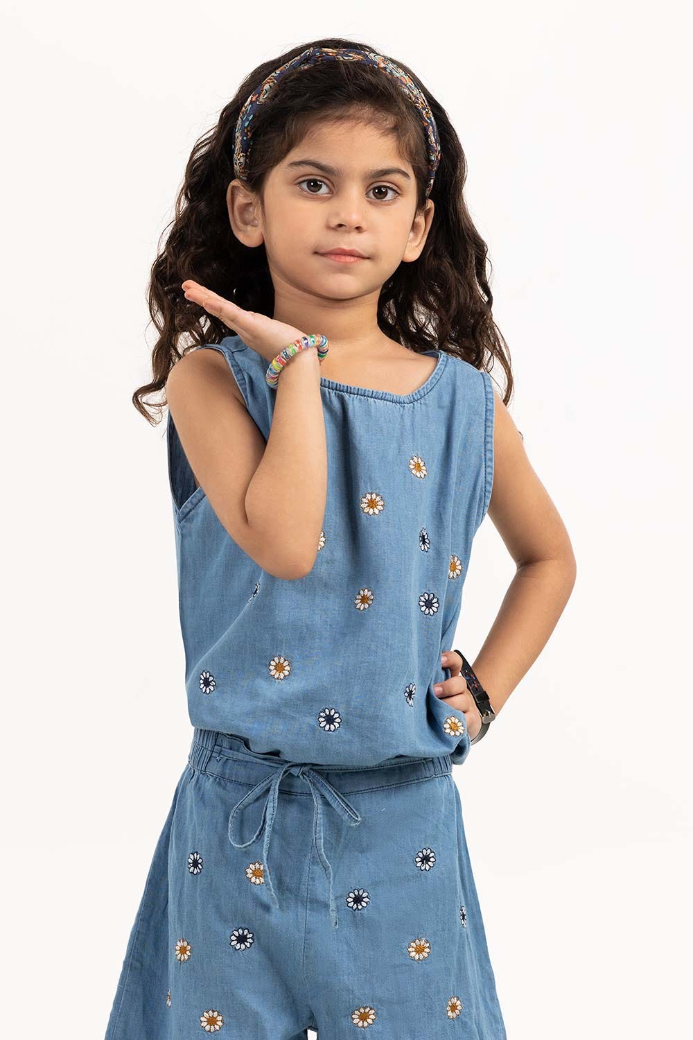 Toddler Girl Blue Wash Woven Shirts TGWS-2210005 A
