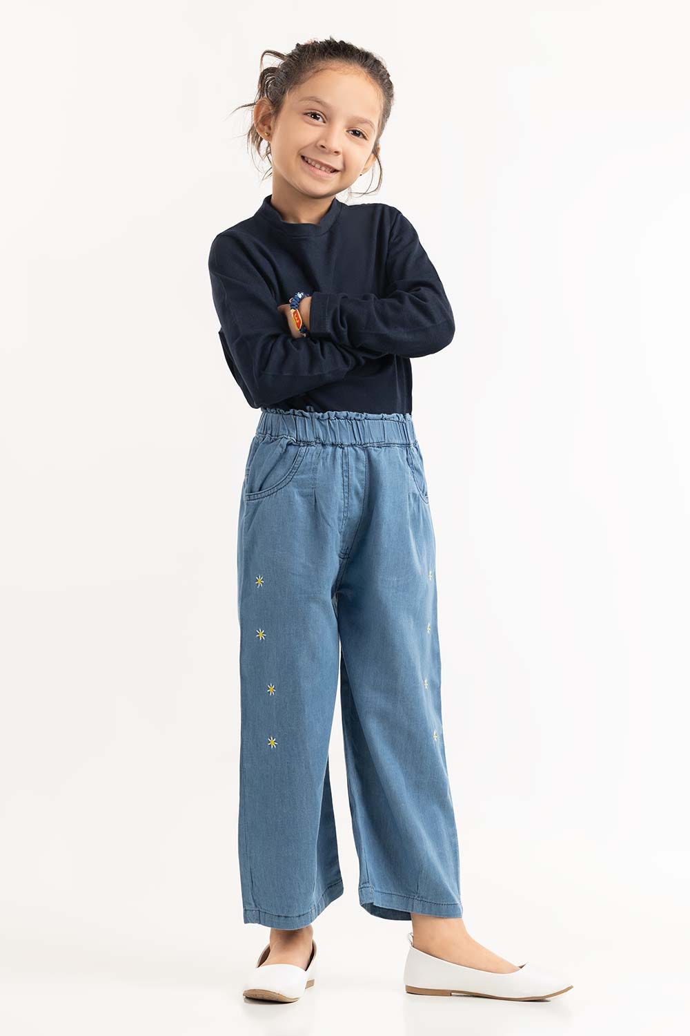 Toddler Girl Blue Wash Woven Trouser TGDB-2210042 A