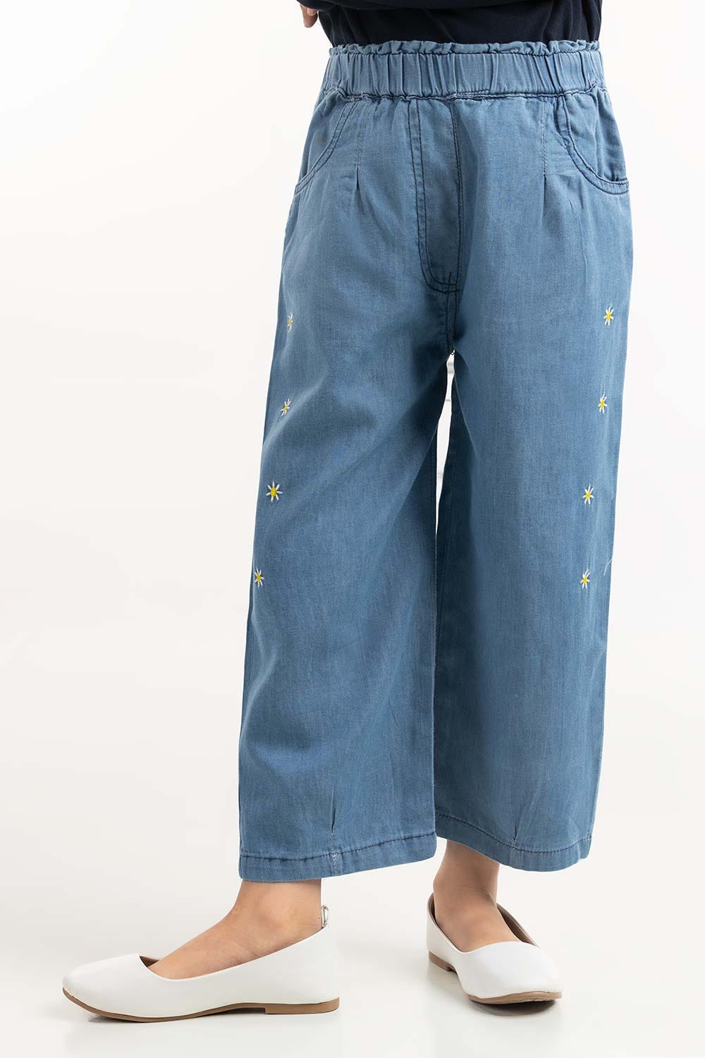 Toddler Girl Blue Wash Woven Trouser TGDB-2210042 A