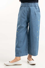 Toddler Girl Blue Wash Woven Trouser TGDB-2210042 A