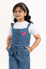 Junior Girl Blue Wash Woven Top JGWJ-2210032