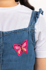 Junior Girl Blue Wash Woven Top JGWJ-2210032