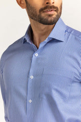 Blue White Stripe Formal Shirt MN-FS-YD24-043