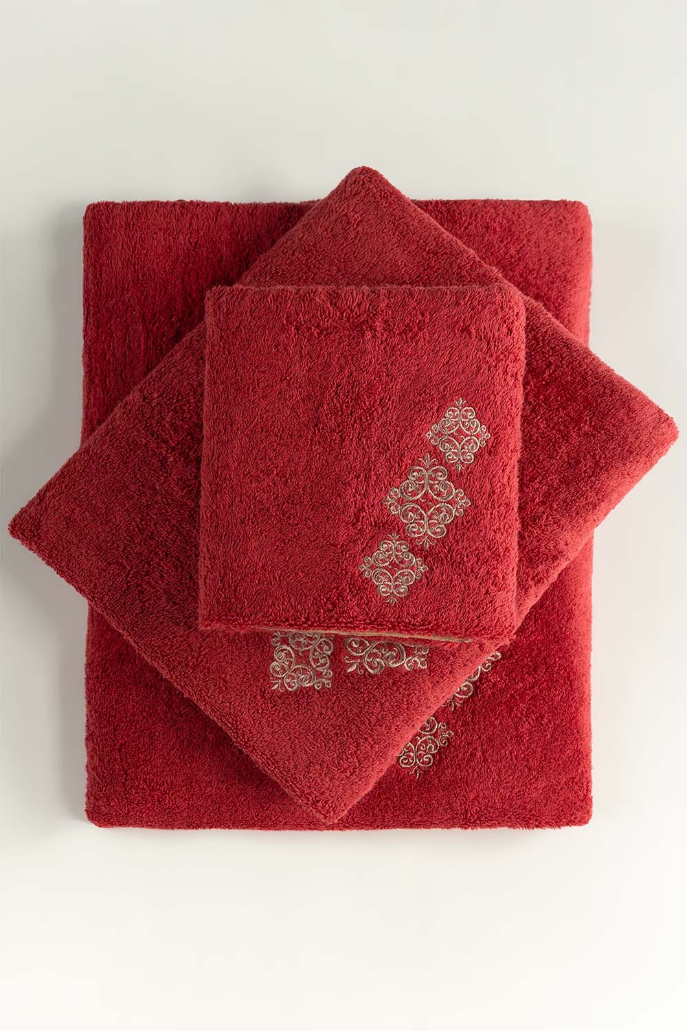 Blush Combed 3Pc Embroidered Towel Set 23
