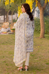 3 Piece Printed Lawn Unstitched Suit with Chiffon Dupatta BM-42014