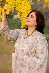 3 Piece Printed Lawn Unstitched Suit with Chiffon Dupatta BM-42014