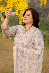 3 Piece Printed Lawn Unstitched Suit with Chiffon Dupatta BM-42014