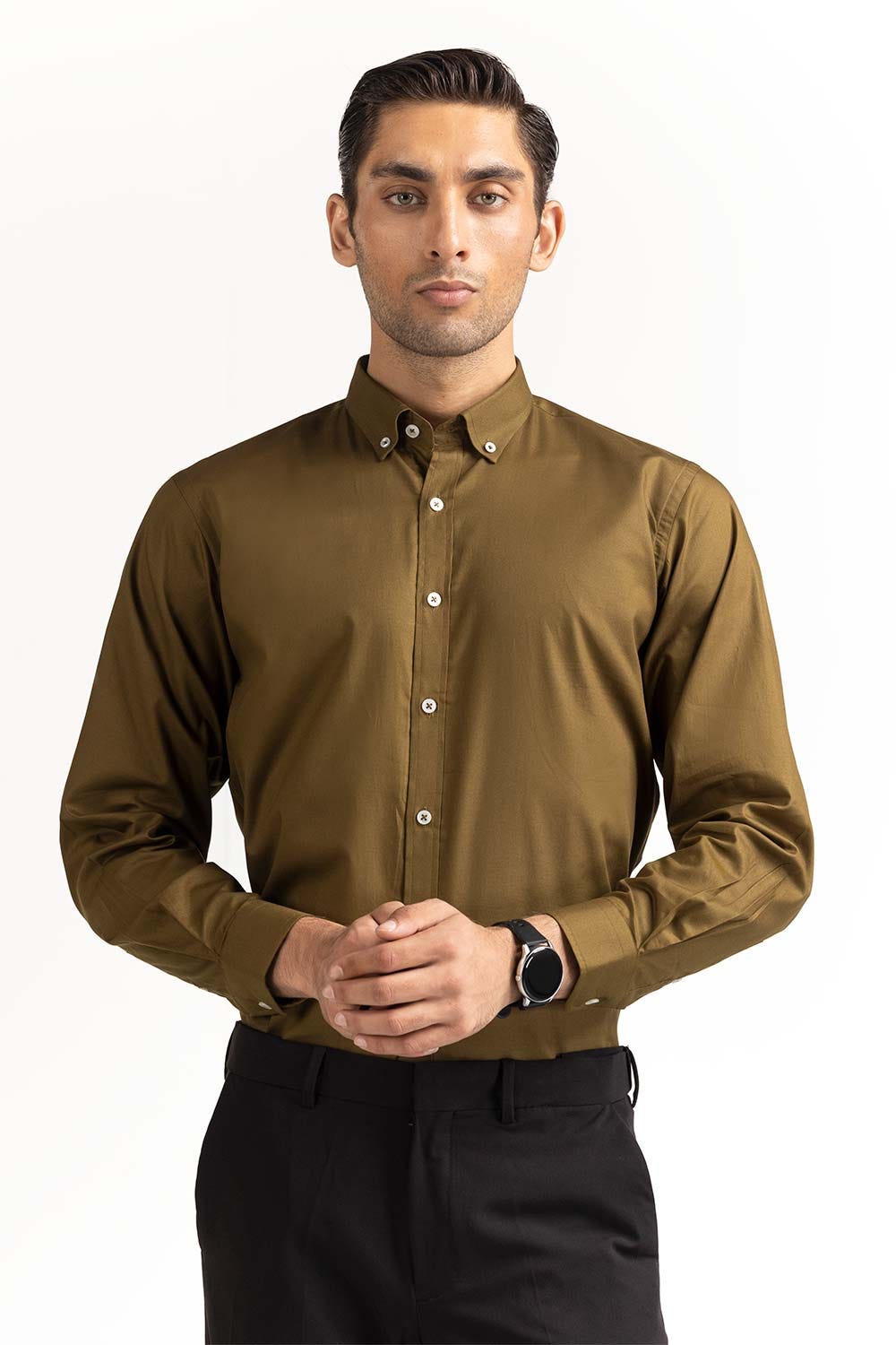Brown Basic Formal Shirt MN-FS-PD23-006