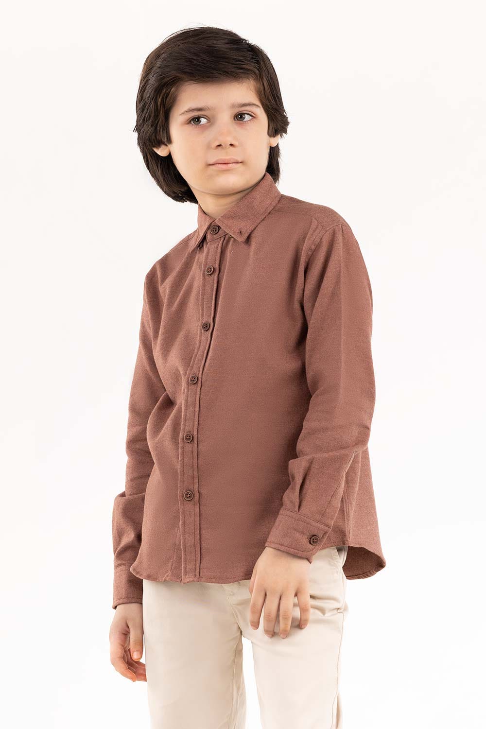 Junior Boy Brown Casual Shirt 224-317-026