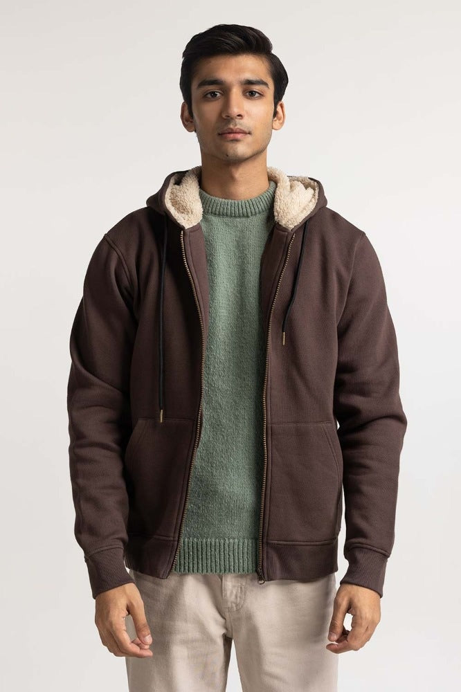 Brown Fashion Hooded Zipper MN-HDZ-WS23-013