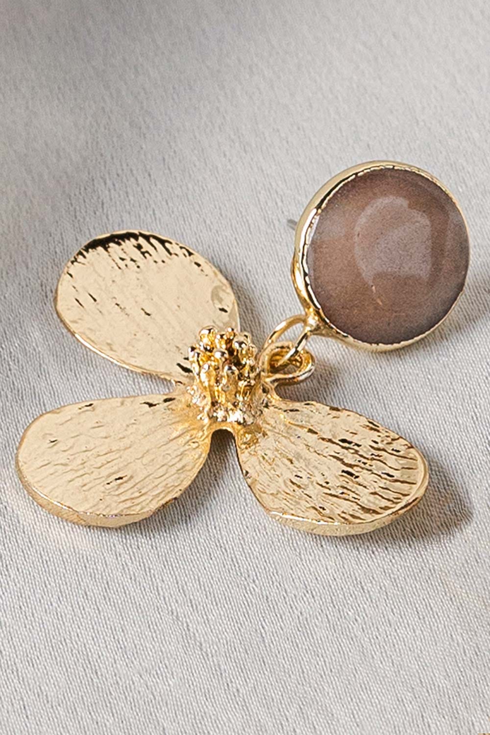 Brown Flower Drop Earrings IFA-ER-037