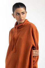 Brown Knee Length Sweatshirt  224-212-009