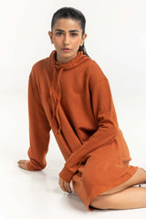 Brown Knee Length Sweatshirt  224-212-009