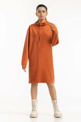 Brown Knee Length Sweatshirt  224-212-009