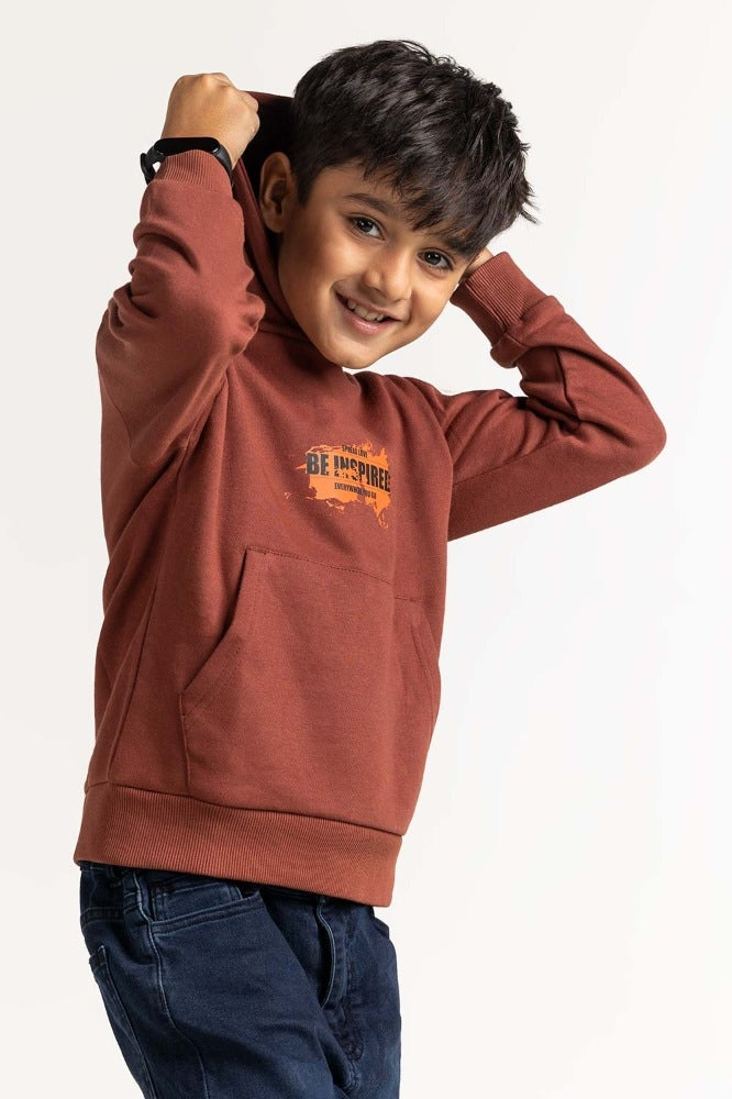 Brown Printed Sweatshirt 224-312-016