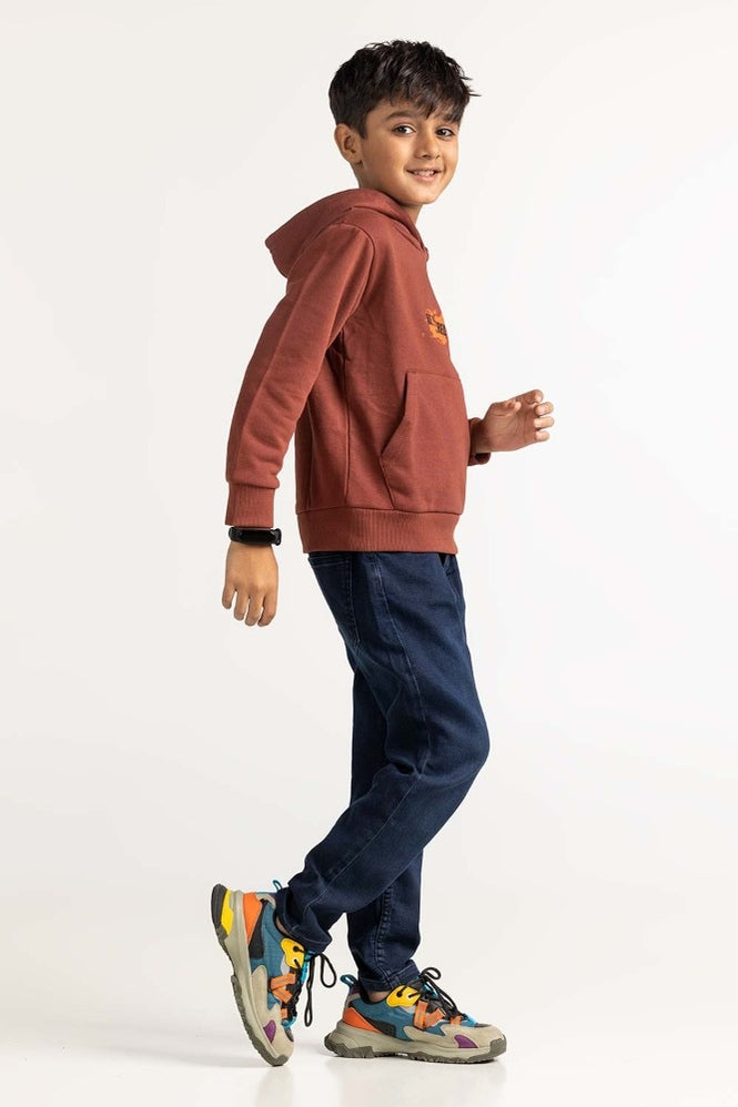 Brown Printed Sweatshirt 224-312-016