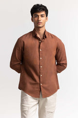 Brown Solid Casual Shirt MN-CS-SS24-014