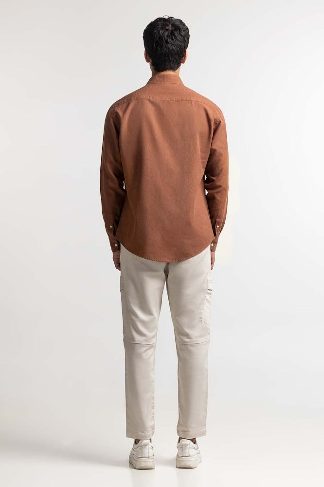 Brown Solid Casual Shirt MN-CS-SS24-014