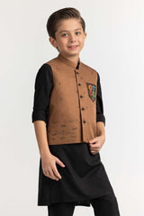 Brown Stylized Waist Coat KWC-PD23-011