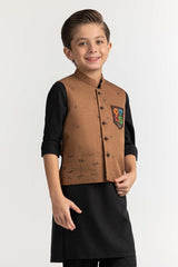 Brown Stylized Waist Coat KWC-PD23-011