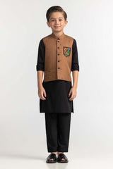 Brown Stylized Waist Coat KWC-PD23-011