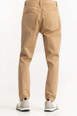 Brown Textured Faded Trouser 224-120 -301