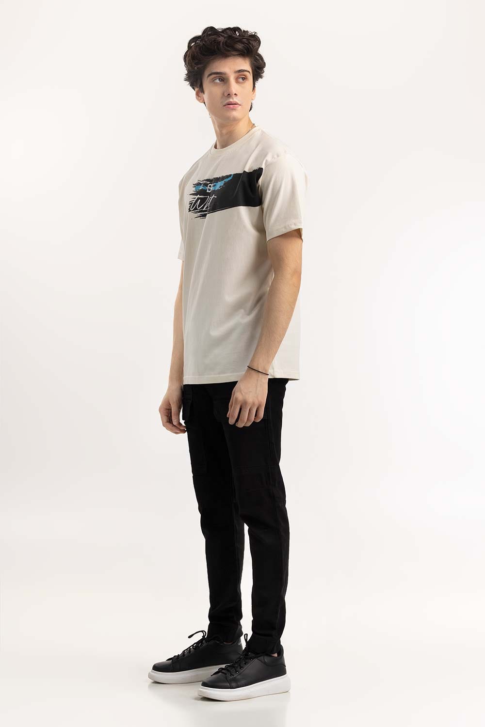 Brush Stroke Printed T-Shirt 224-113-012