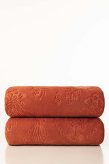 AW24-Burnt Ochre Double Ply Fleece Throw