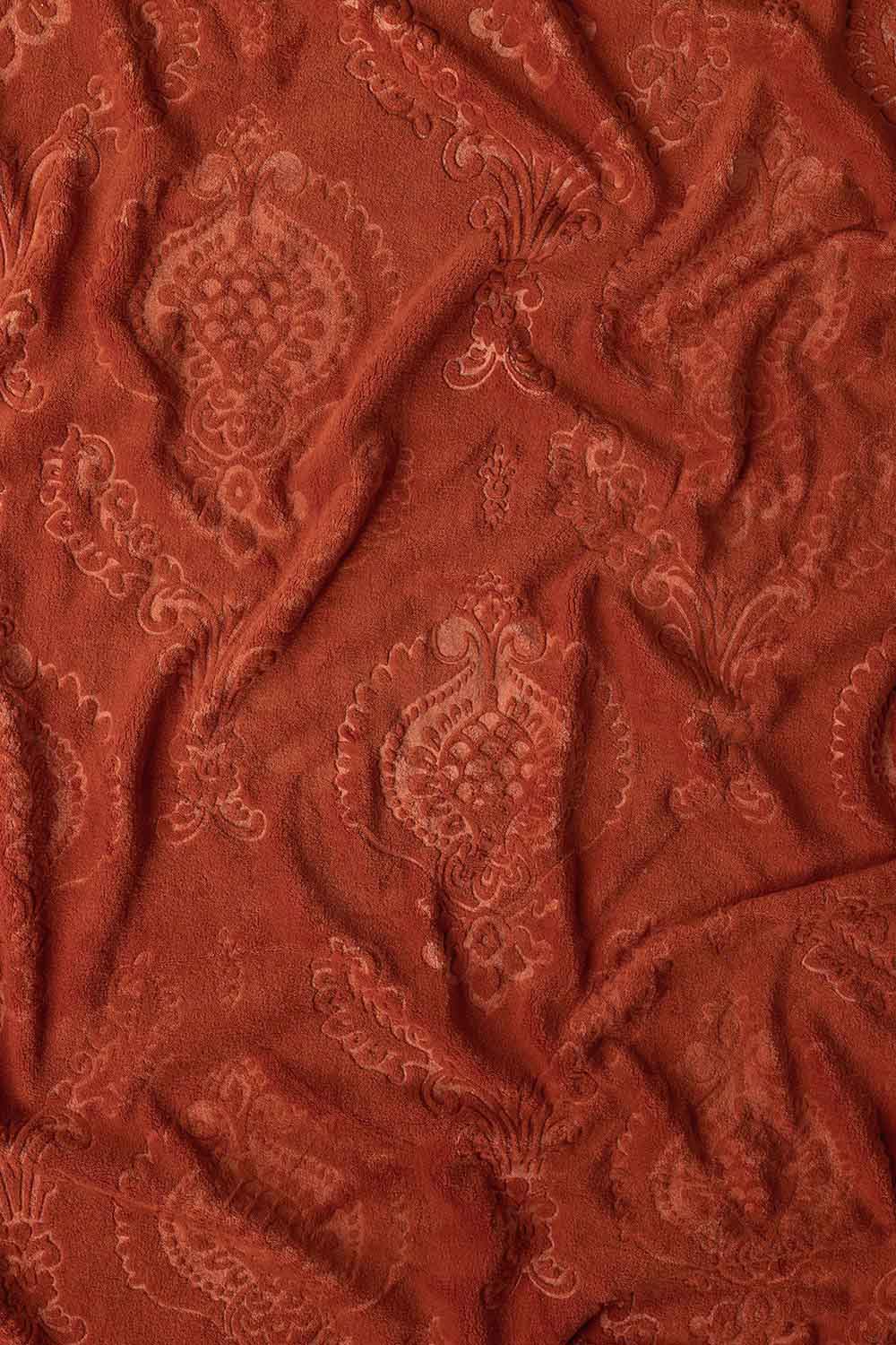 AW24-Burnt Ochre Double Ply Fleece Throw