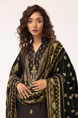 3 Piece Unstitched Embroidered Khaddar Suit with Burnout Velvet Dupatta BVL-42002