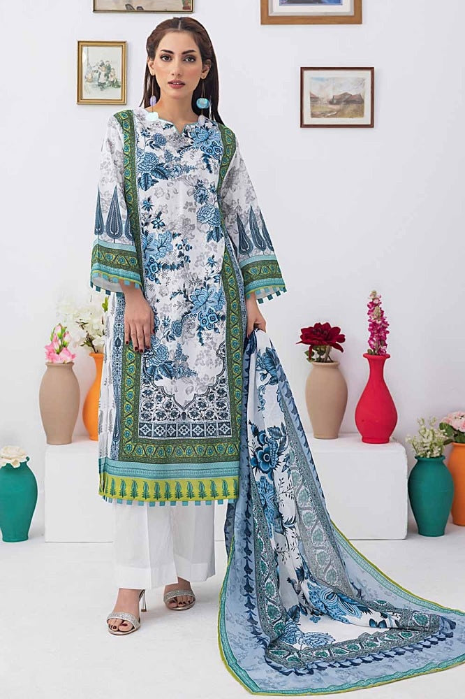 3 Piece Unstitched Printed Lawn Suit CA-32074