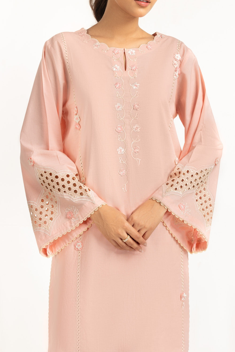 Cambric Embroidered Co-Ord Set IPST-44604