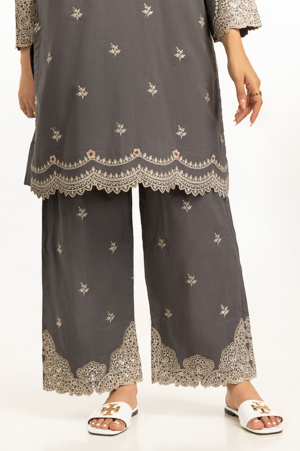 Cambric Embroidered Co-Ord Set IPST-44605