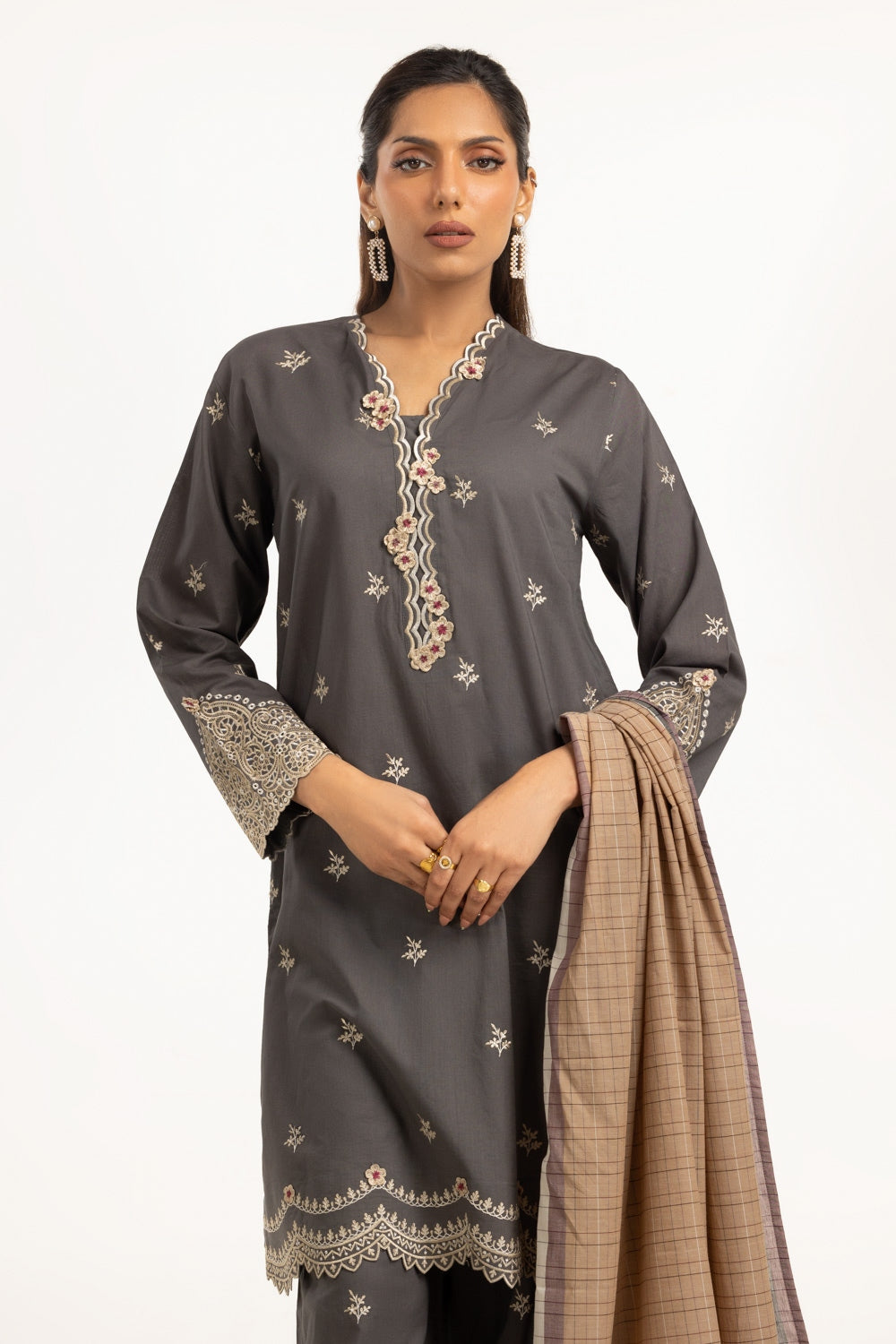 Cambric Embroidered Co-Ord Set IPST-44605