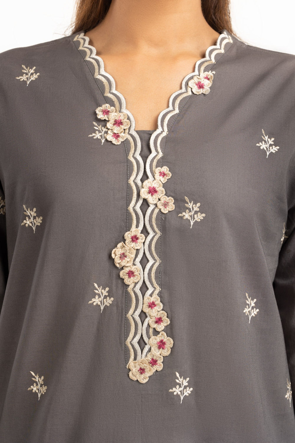 Cambric Embroidered Co-Ord Set IPST-44605