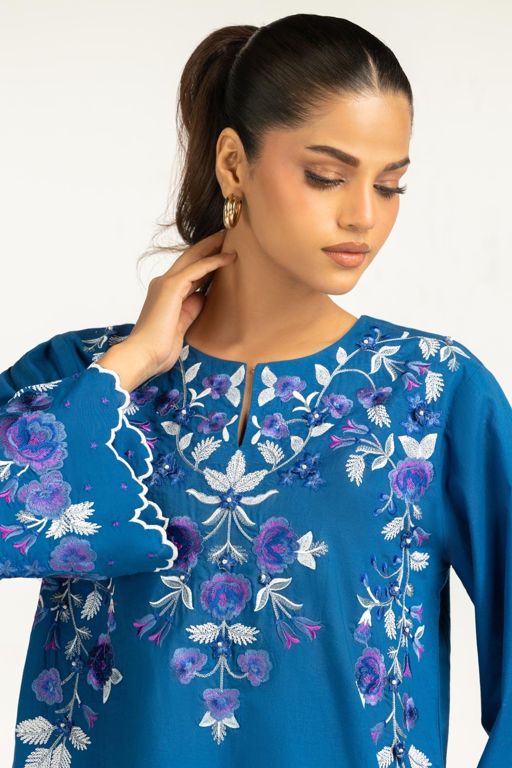Cambric Embroidered Co-Ord Set IPST-44606