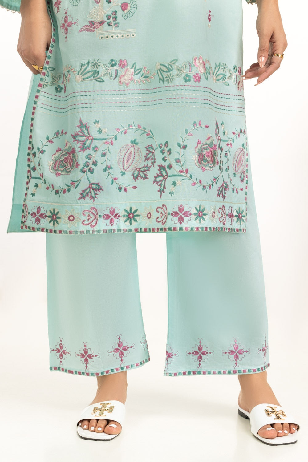 Cambric Embroidered Co-Ord Set IPST-44608