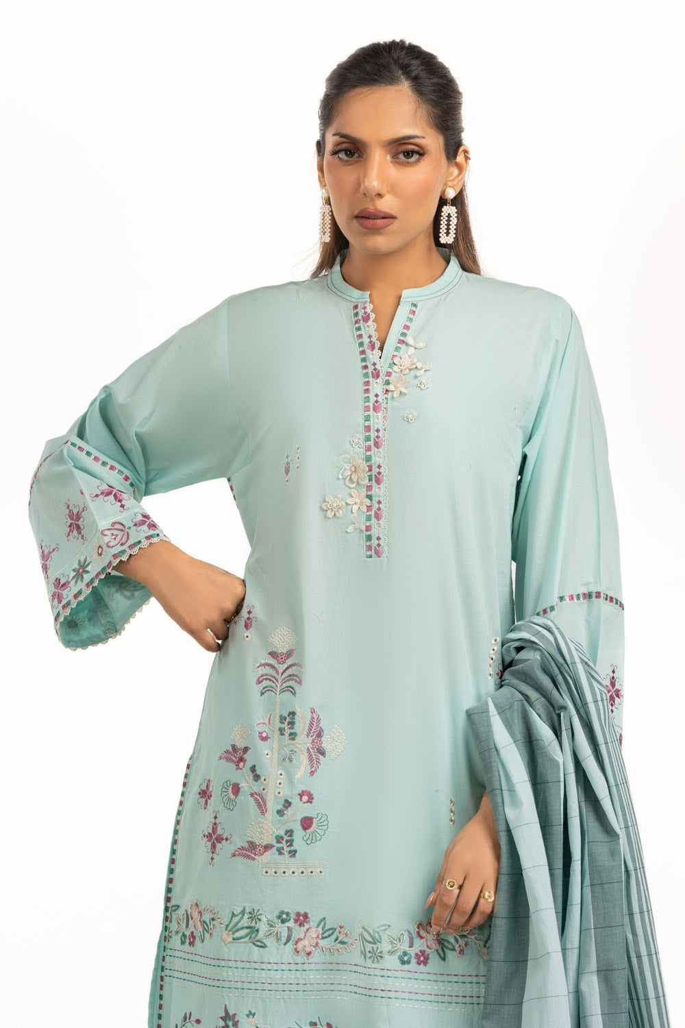 Cambric Embroidered Co-Ord Set IPST-44608