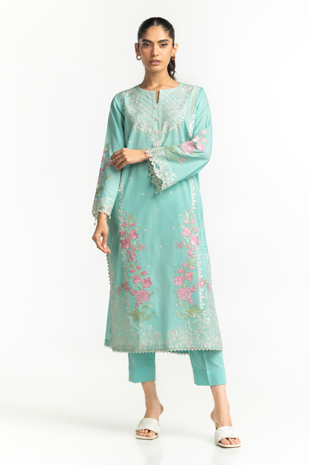 Cambric Embroidered Shirt And Trouser IPST-44316