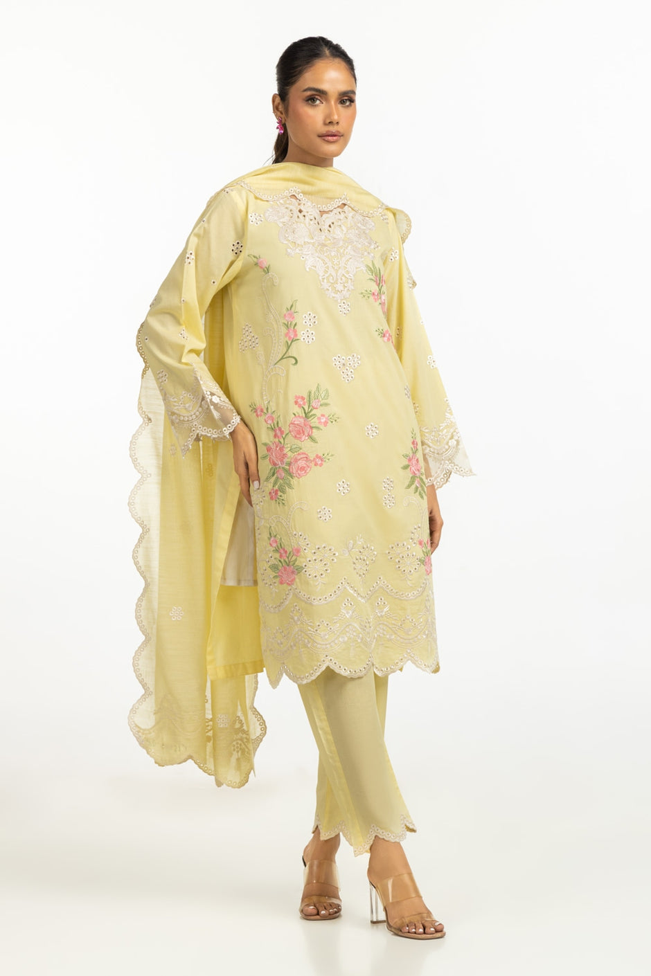 Cambric Embroidered Shirt And Trouser