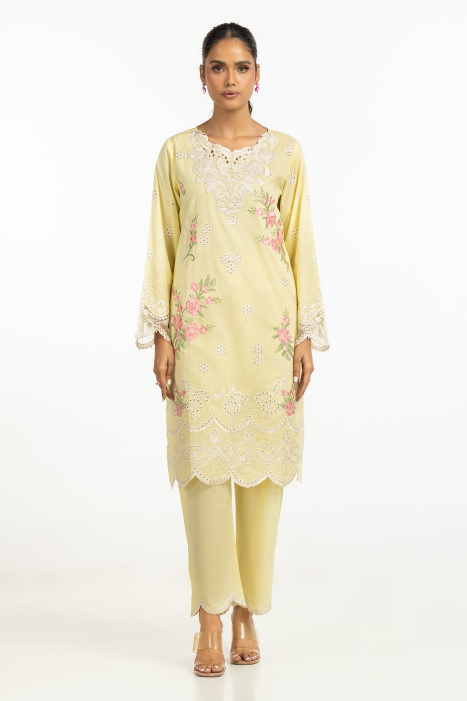 Cambric Embroidered Shirt And Trouser
