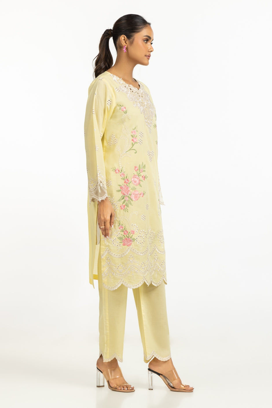 Cambric Embroidered Shirt And Trouser