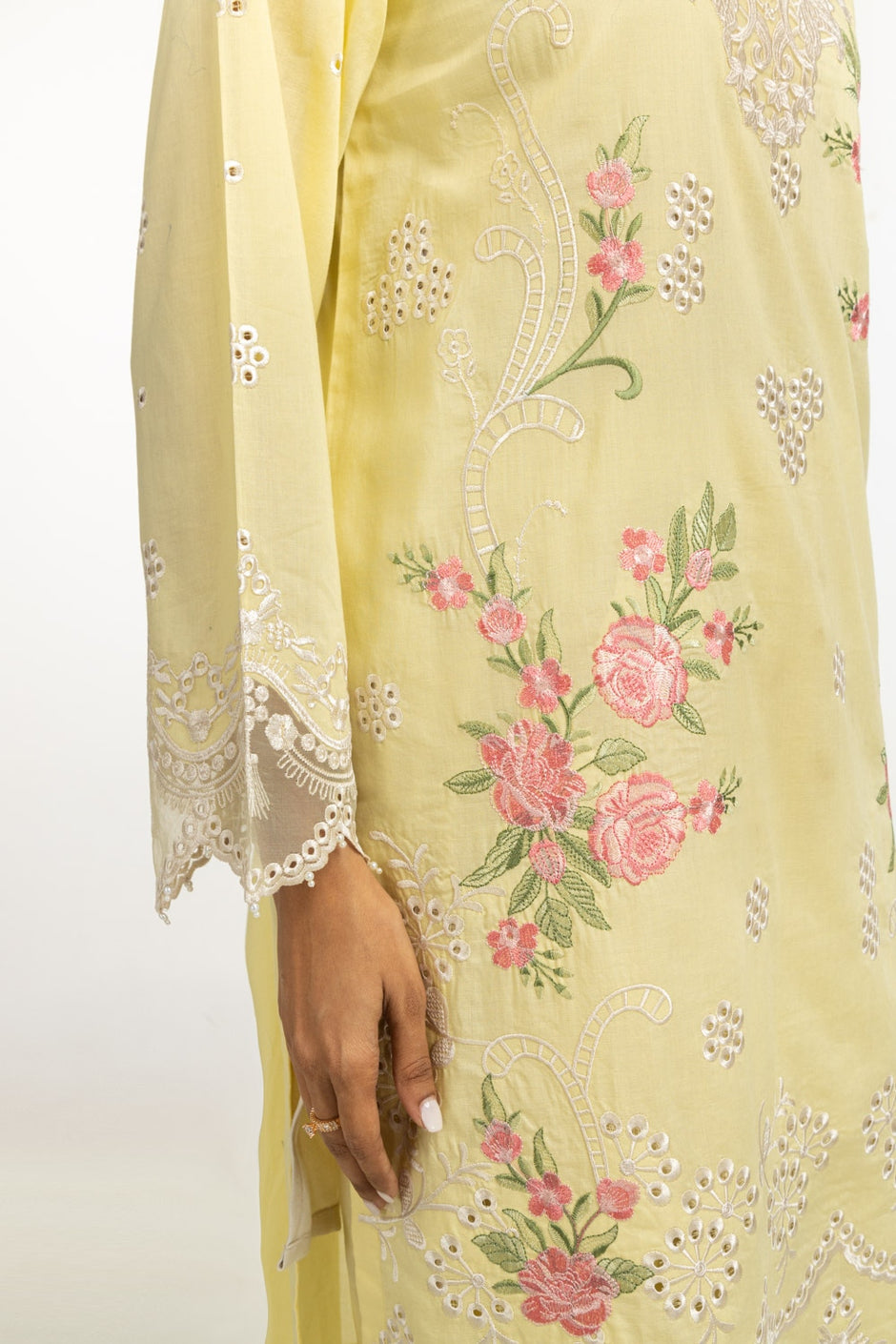 Cambric Embroidered Shirt And Trouser