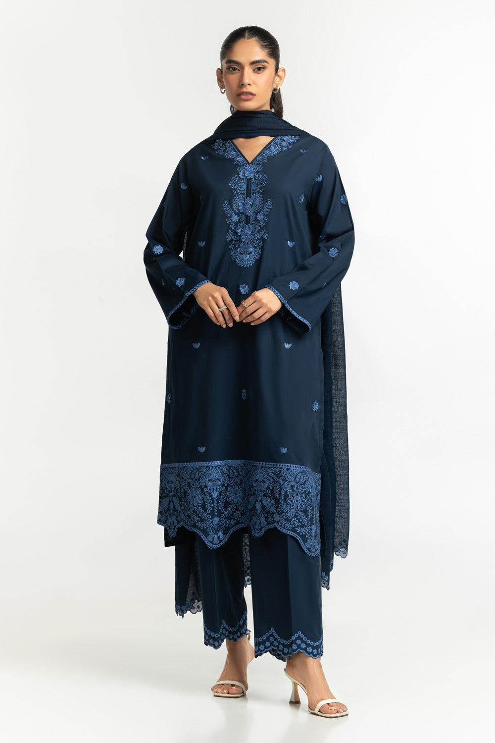 Cambric Embroidered Shirt And Trouser IPST-44318