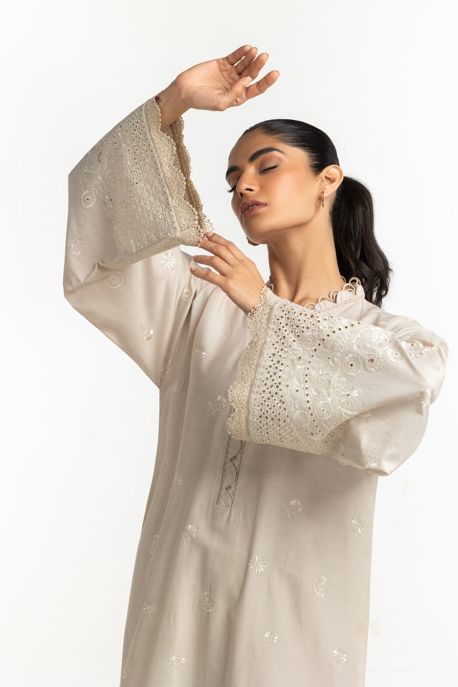 Cambric Embroidered Shirt And Trouser