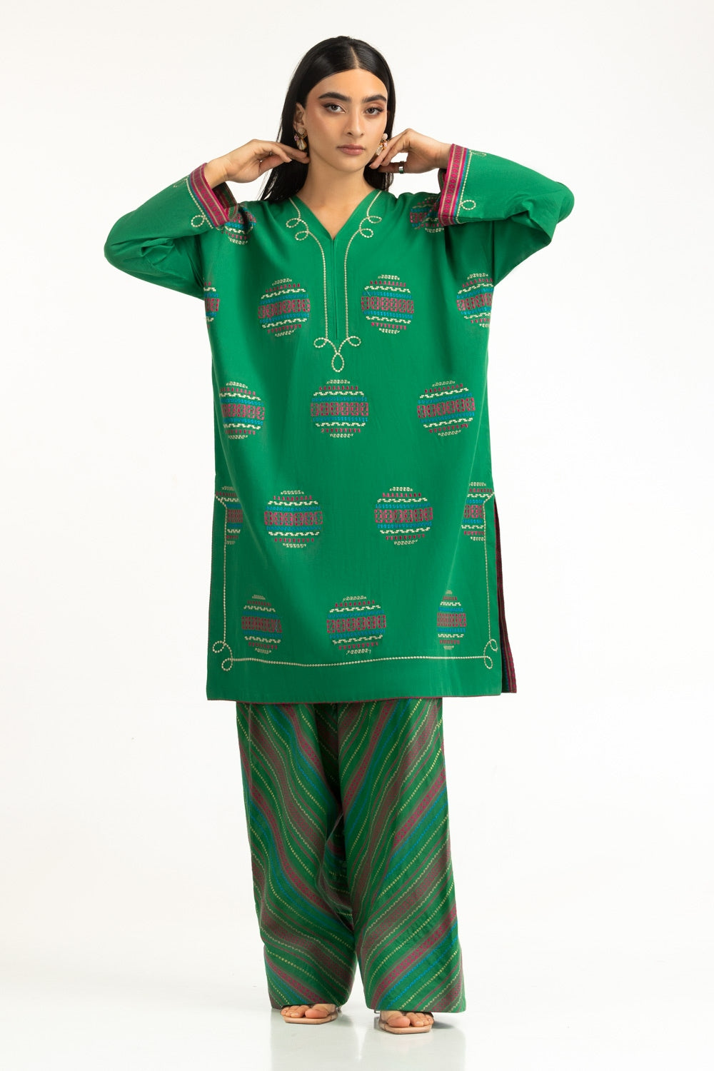 Cambric Embroidered Shirt And Trouser IPST-44385