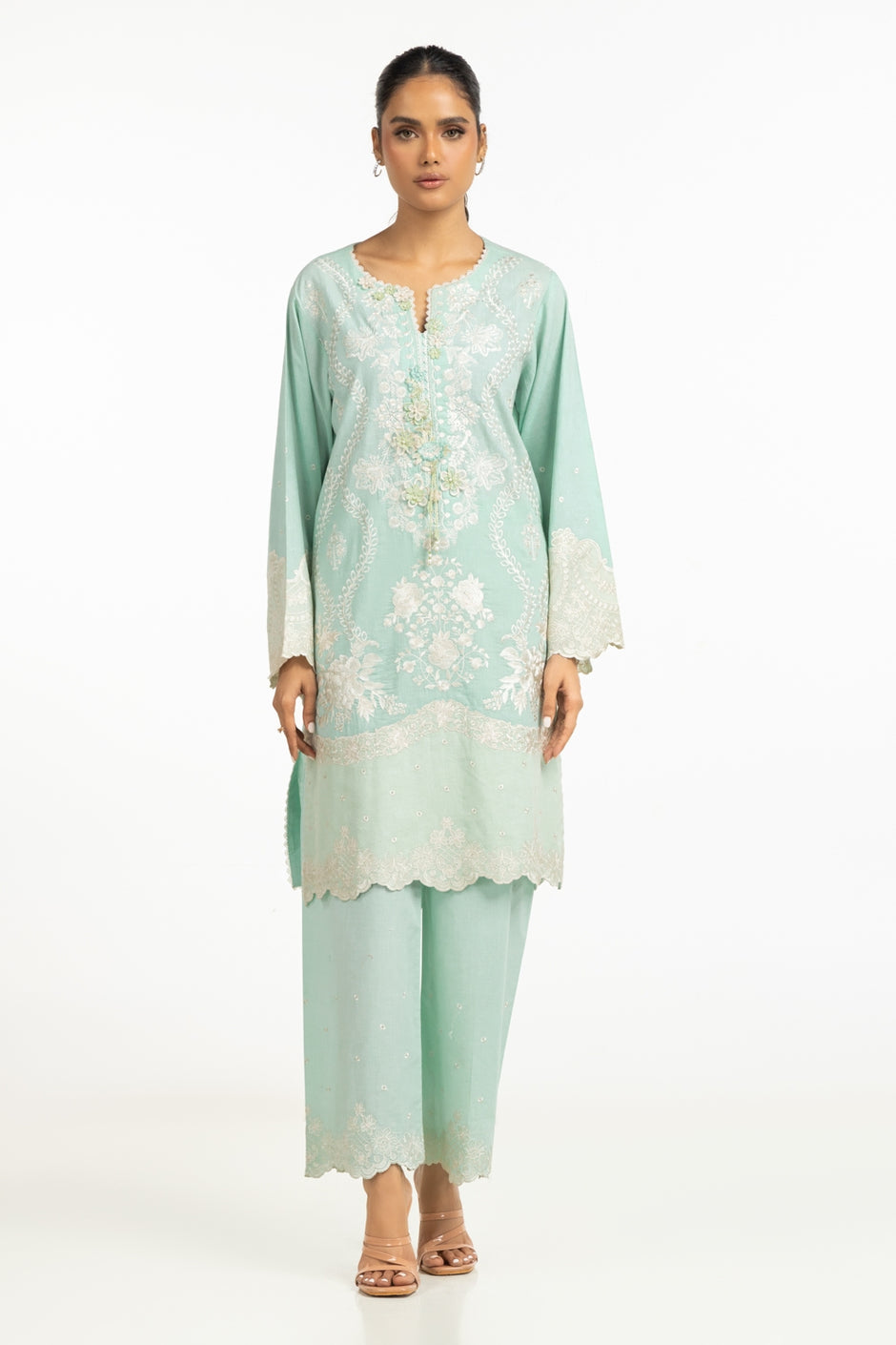 Cambric Embroidered Shirt And Trouser