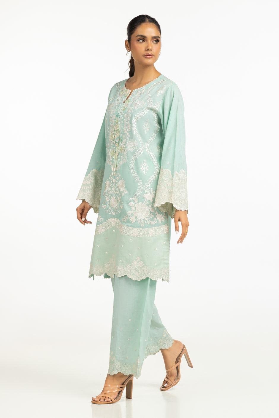 Cambric Embroidered Shirt And Trouser
