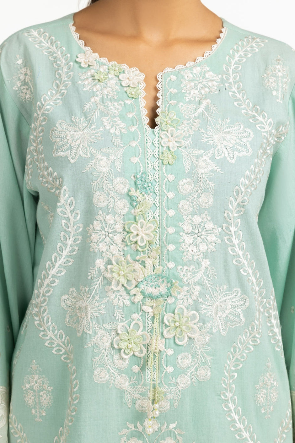 Cambric Embroidered Shirt And Trouser